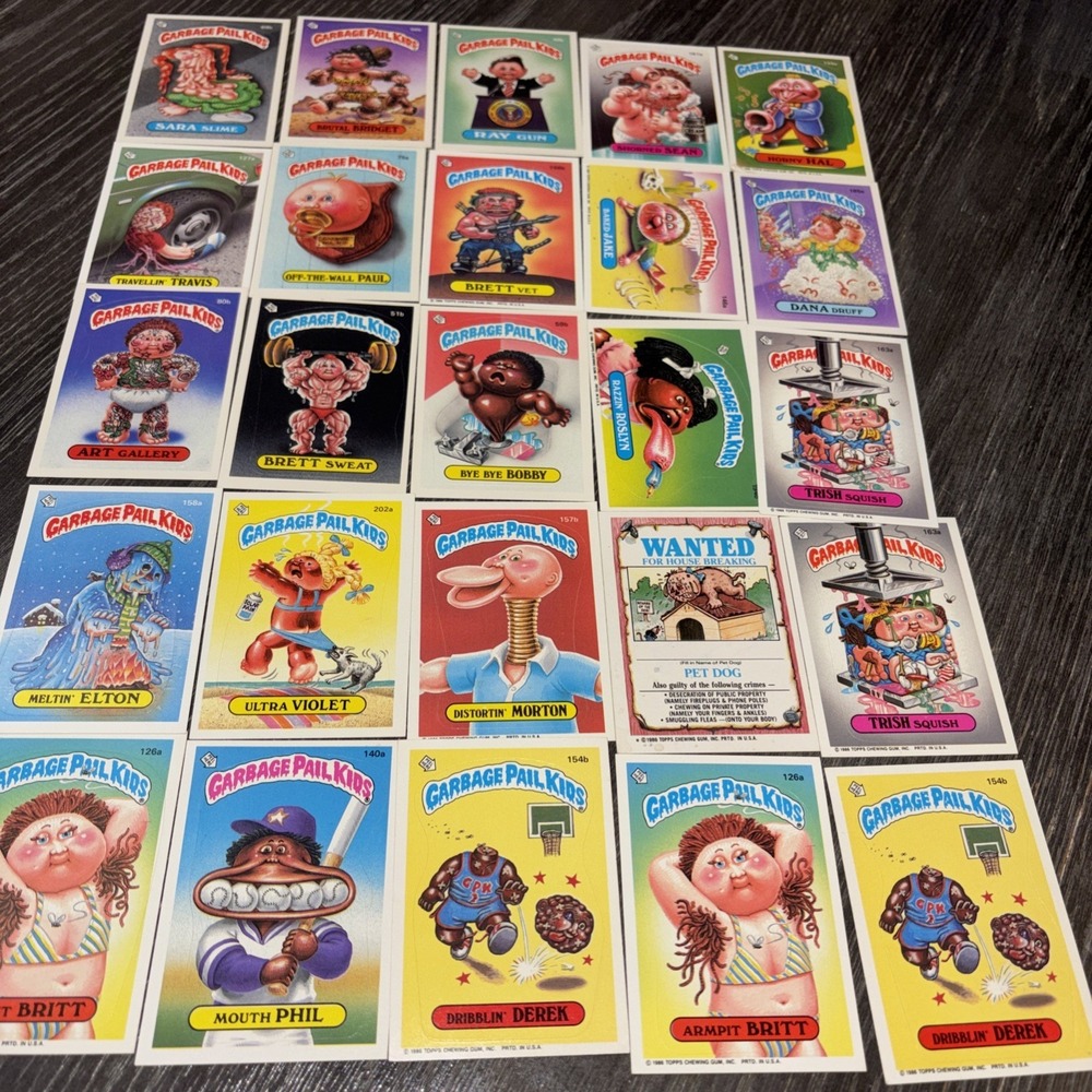 1986 Garbage Pail Kids Stickers Lot Of 25 Pets In USA